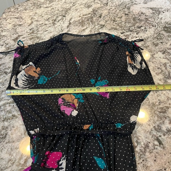 Vintage Black Floral Women's Dress - Picture 8 of 12